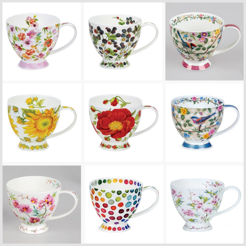 Dunoon Skye Secret Tazza In Fine Bone China – 0,45 Litri, Design Giardino Segreto, Altezza 103 Mm
