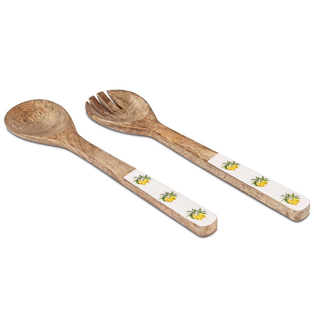 formano Salatbesteck 2-teilig mit Zitronen-Dekor aus Mango-Holz 618795