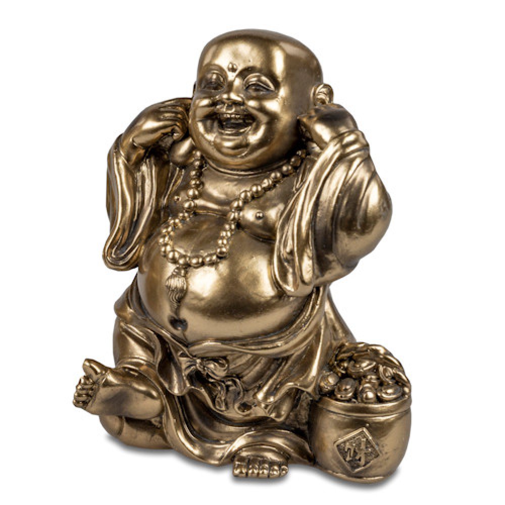 Buddha Glück 14 cm Set Antik-Gold formano