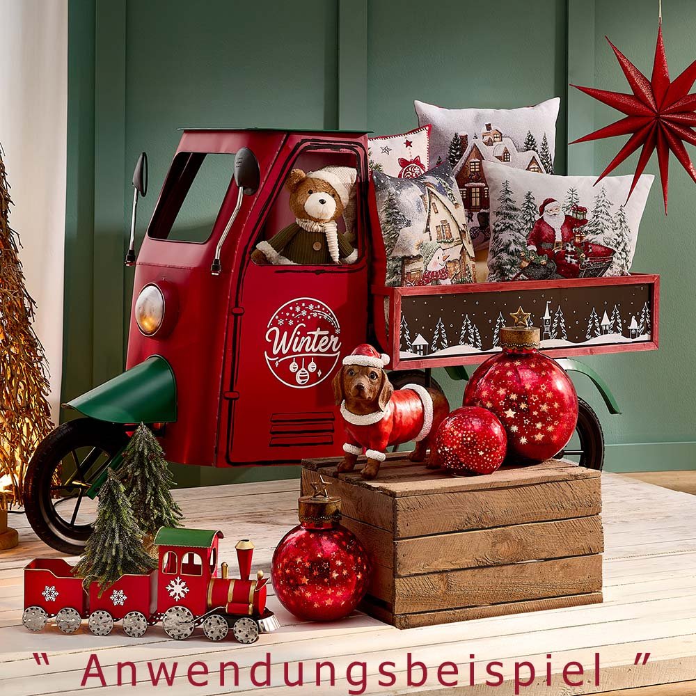 formano Weihnachtsdeko Dackel - Eisenbahn Metall -  LED-Kugel Glas 750396 formano