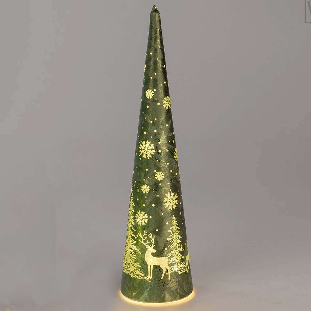 Deko-Baum 35 cm Frosty-Grün mit LED-Licht 814791 formano