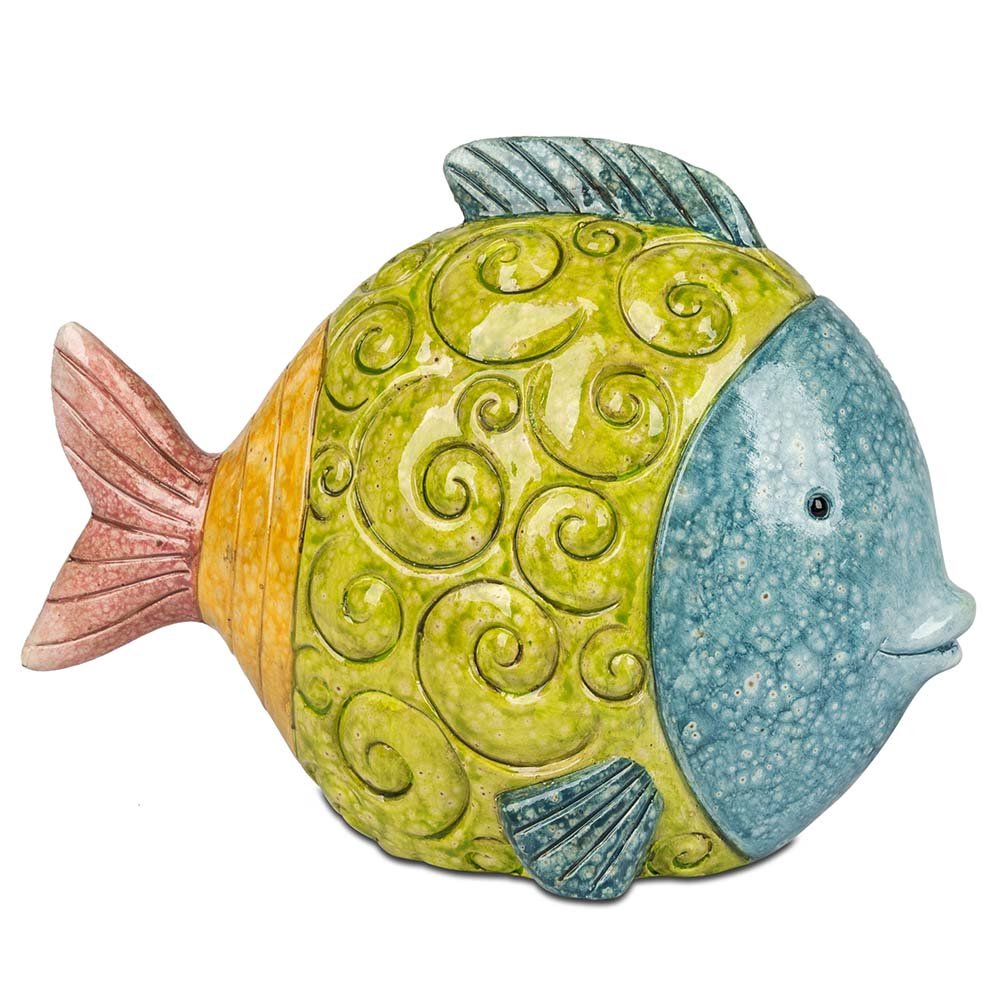 Deko-Fisch 18 cm A Handbemalt Keramik 736574 formano