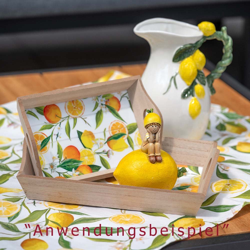 Krug 13 cm mit Zitronen-Relief aus weiß-glasiertem Porzellan Werbefoto 701534 formano