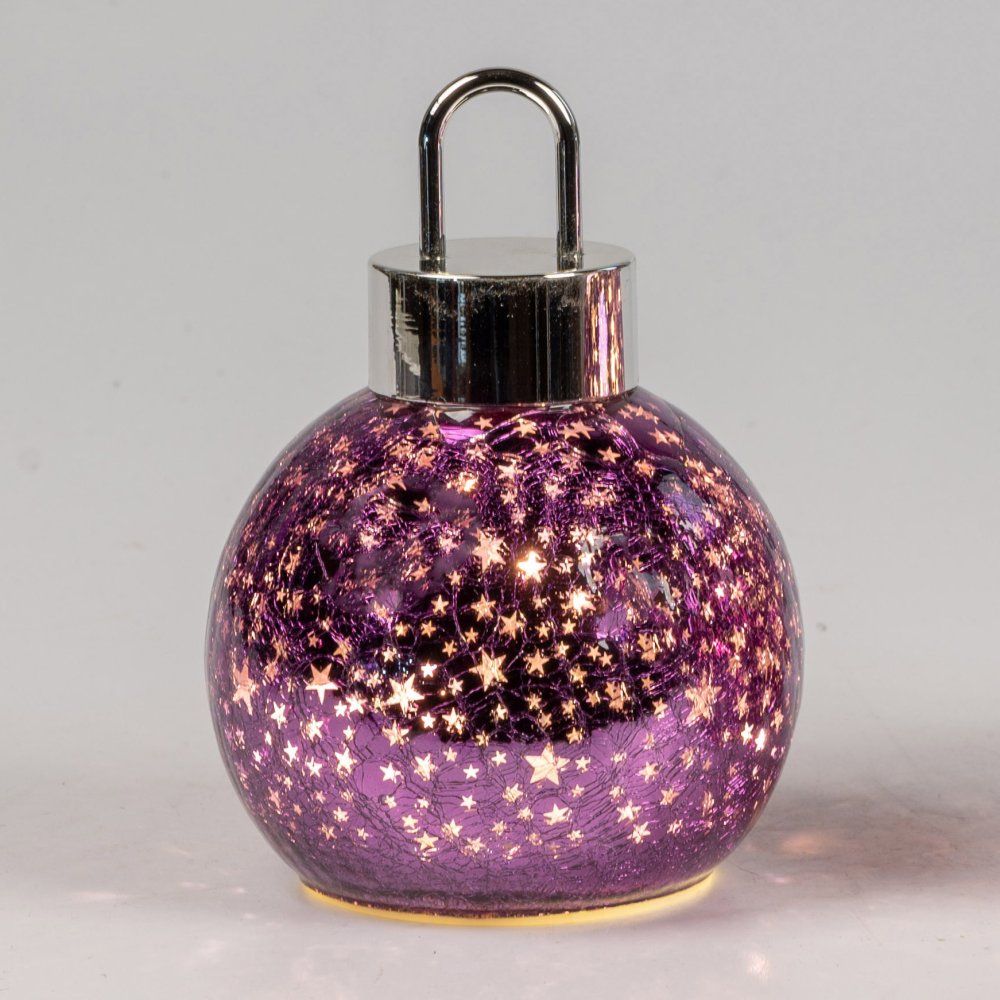 Deko-Kugel 16 cm Royal Plum LED-Licht 750891 formano