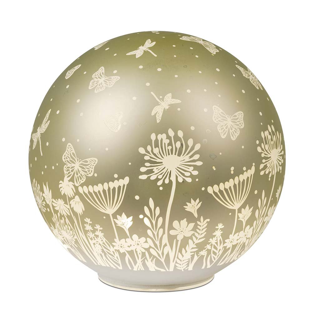 Deko-Kugel 20 cm Pastell-Grün Farbglas mit LED-Licht 814405 formano