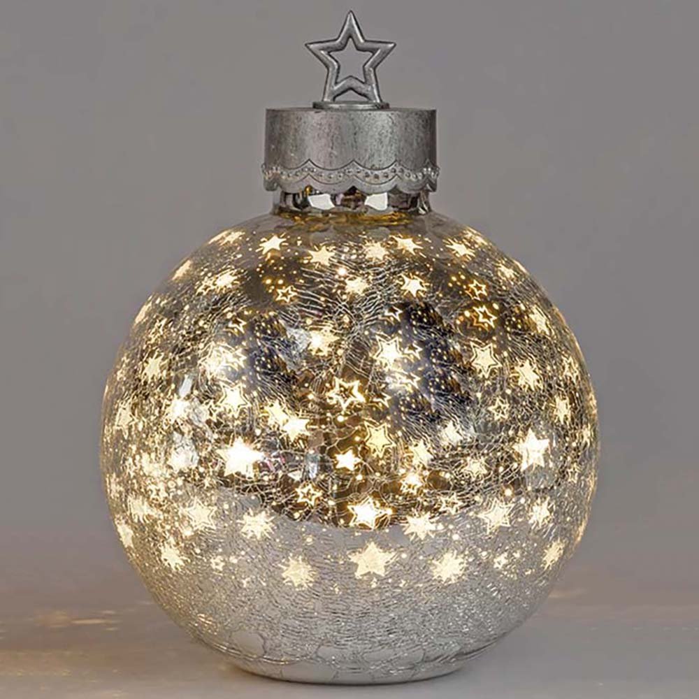 Deko-Kugel Sterne 33 cm Rose-Gold mit LED-Licht Glas 750228 formano