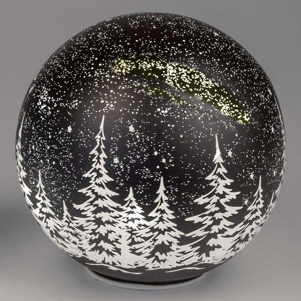 Deko-Kugel drehend Sterne Winternacht 20 cm LED-Licht 817464 formano