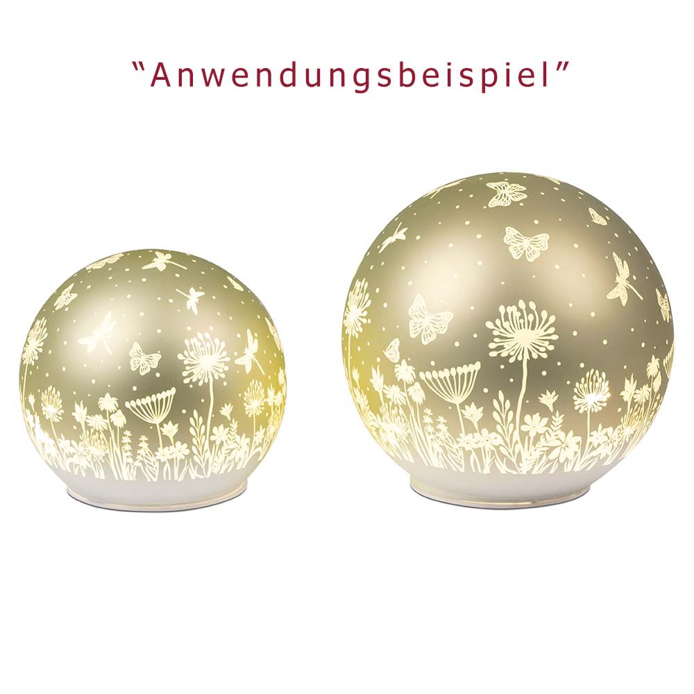 Deko-Kugel 15 cm aus mattem Farbglas mit LED-Licht Werbefoto 816399 formano