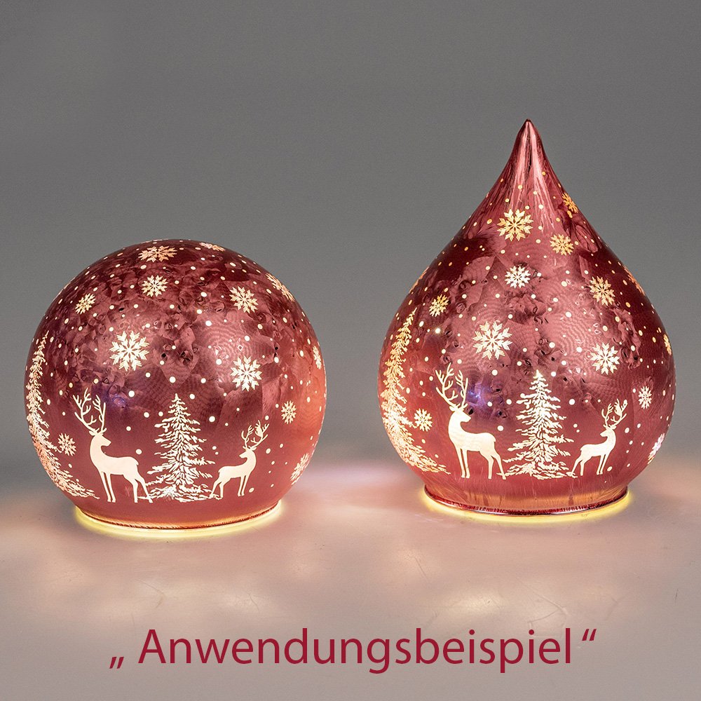 Deko-Tropfen drehend Wild Berry 21 cm LED-Licht Werbefoto 818010 818058 formano