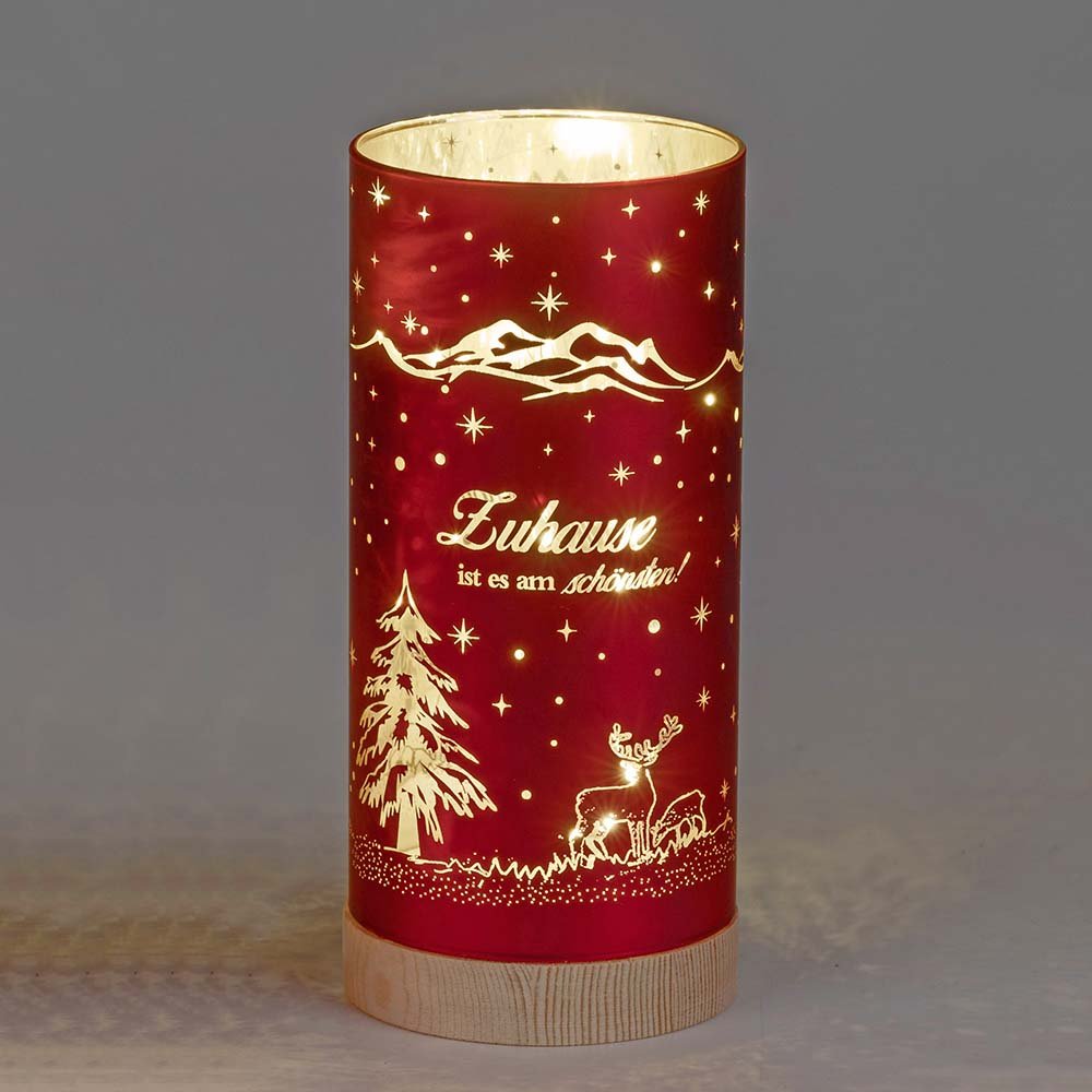 Deko-Licht rot 20 cm A Zuhause aus mattem Farbglas mit LED-Licht 814340 formano