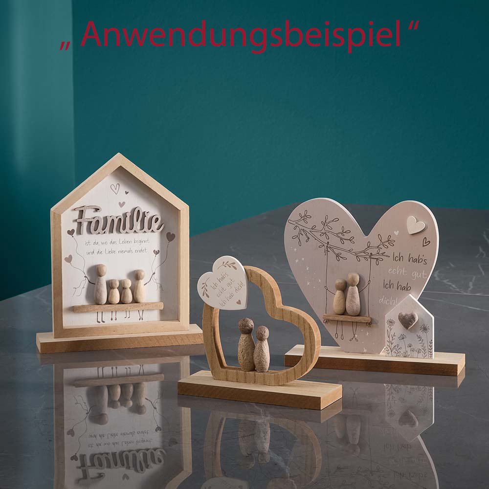 Deko-Haus 21 cm Familie Holz Kunststein-Figuren Werbefoto 689764 formano