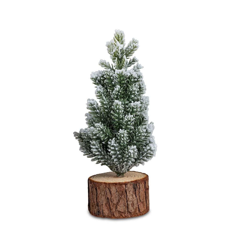 Dekobaum 16 cm Zypresse Winter grün mit Schneedekor 576262 formano