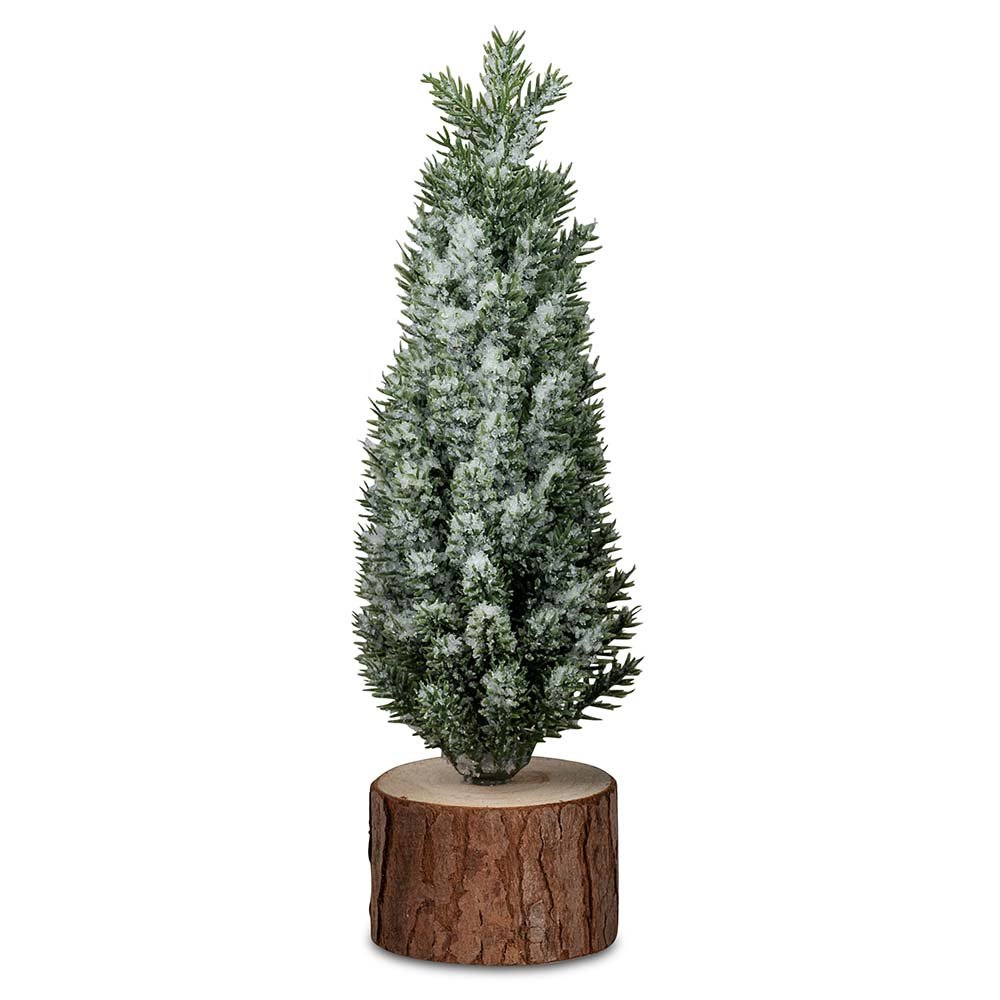 Dekobaum 20 cm Zypresse Winter grün mit Eisdekor 576279 formano