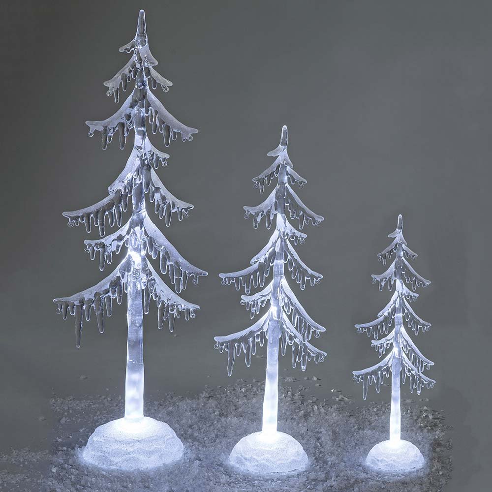 Dekobaum mit Schneedekor Acryl mit LED-Licht 506566 506580 506597 formano