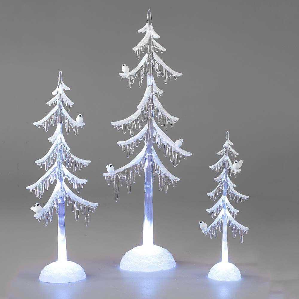 Dekobaum mit Vogel mit LED-Licht aus Acryl 506696 506702 506719 formano