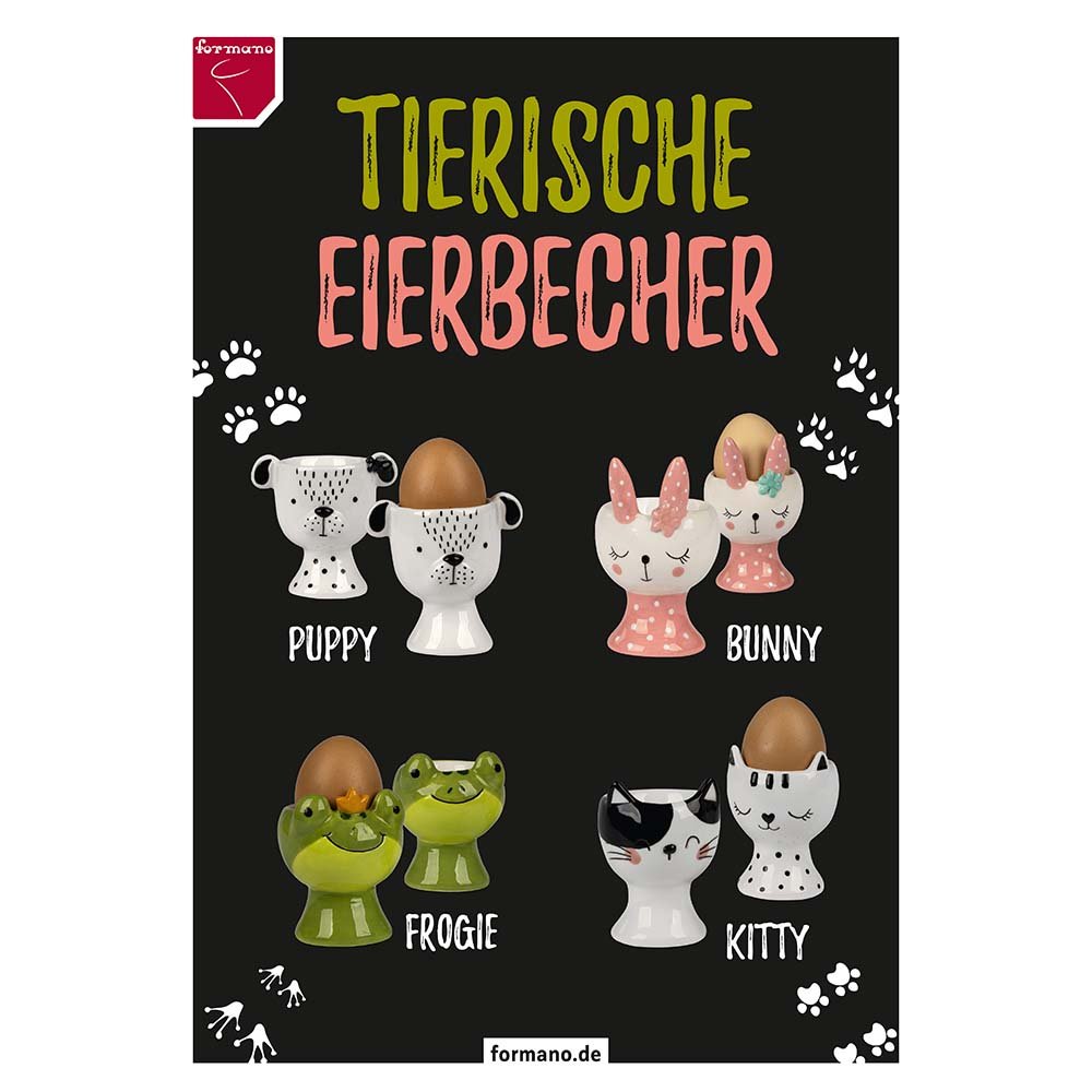 Eierbecher 2er Set Puppy Hund 8 cm schwarz-weiss Ostern Werbefoto schwarz 793454 formano