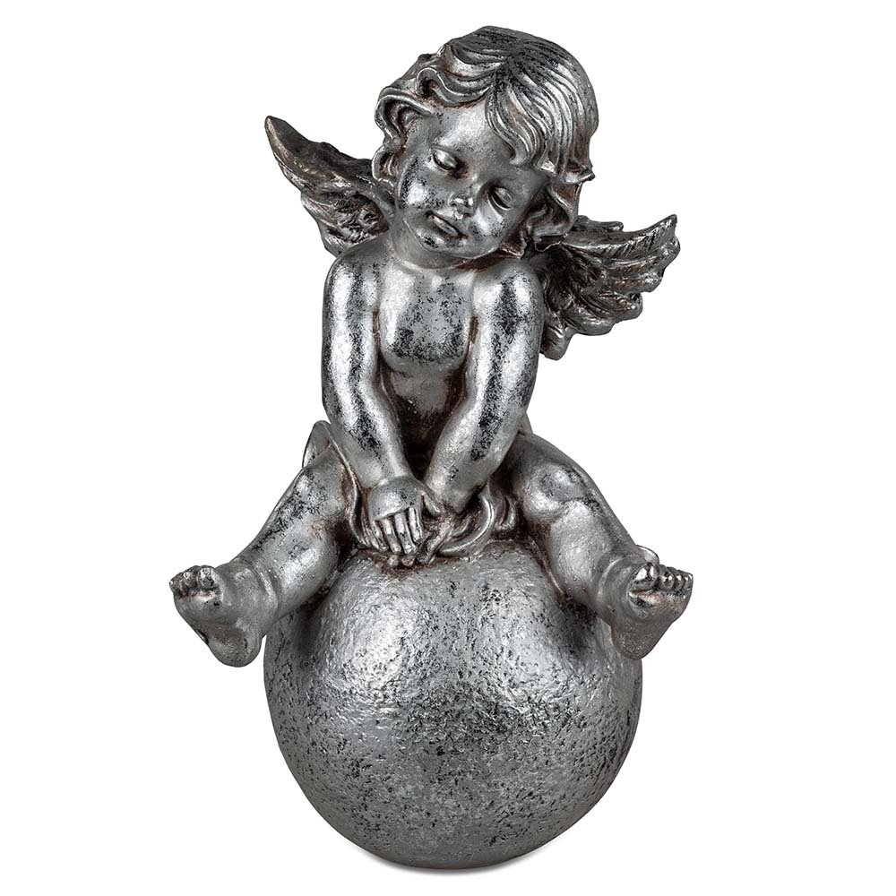 Engel auf Kugel 41 cm Antik-Silber 785855 formano