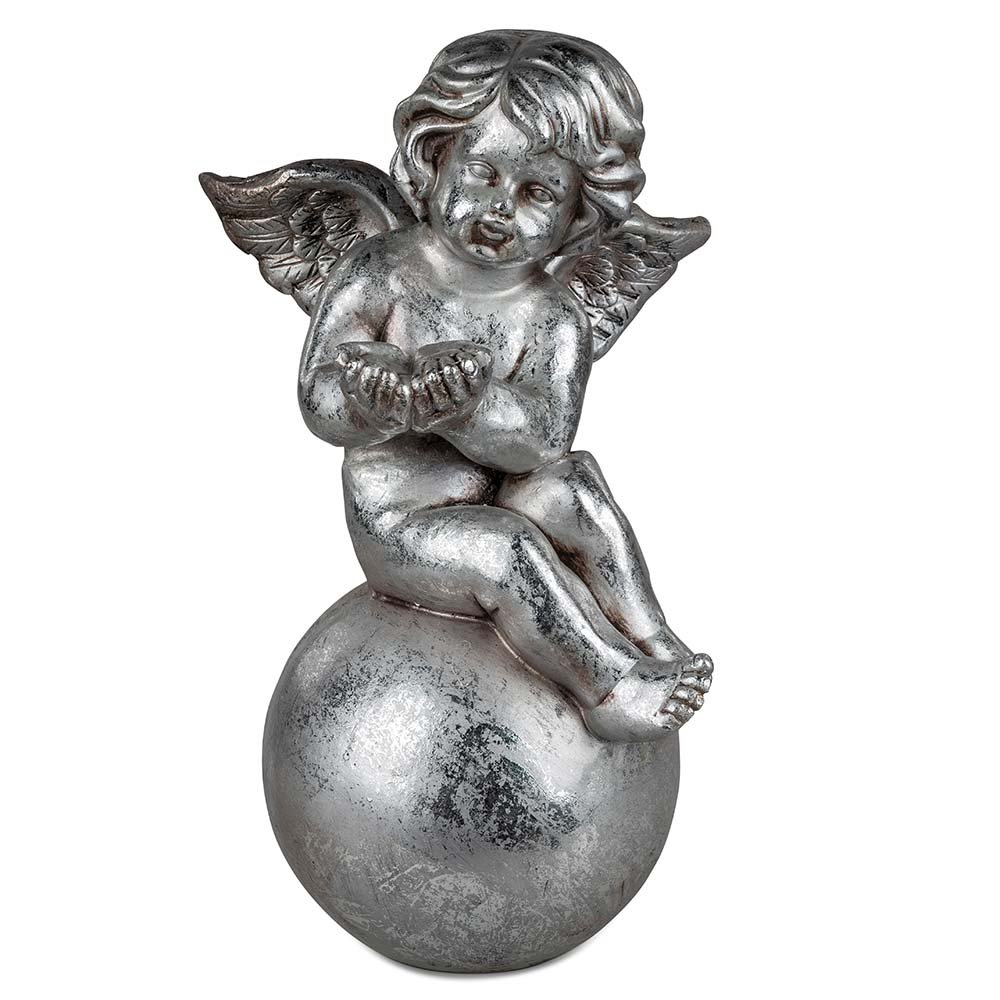 Engel auf Kugel 47 cm Antik-Silber 785909 formano