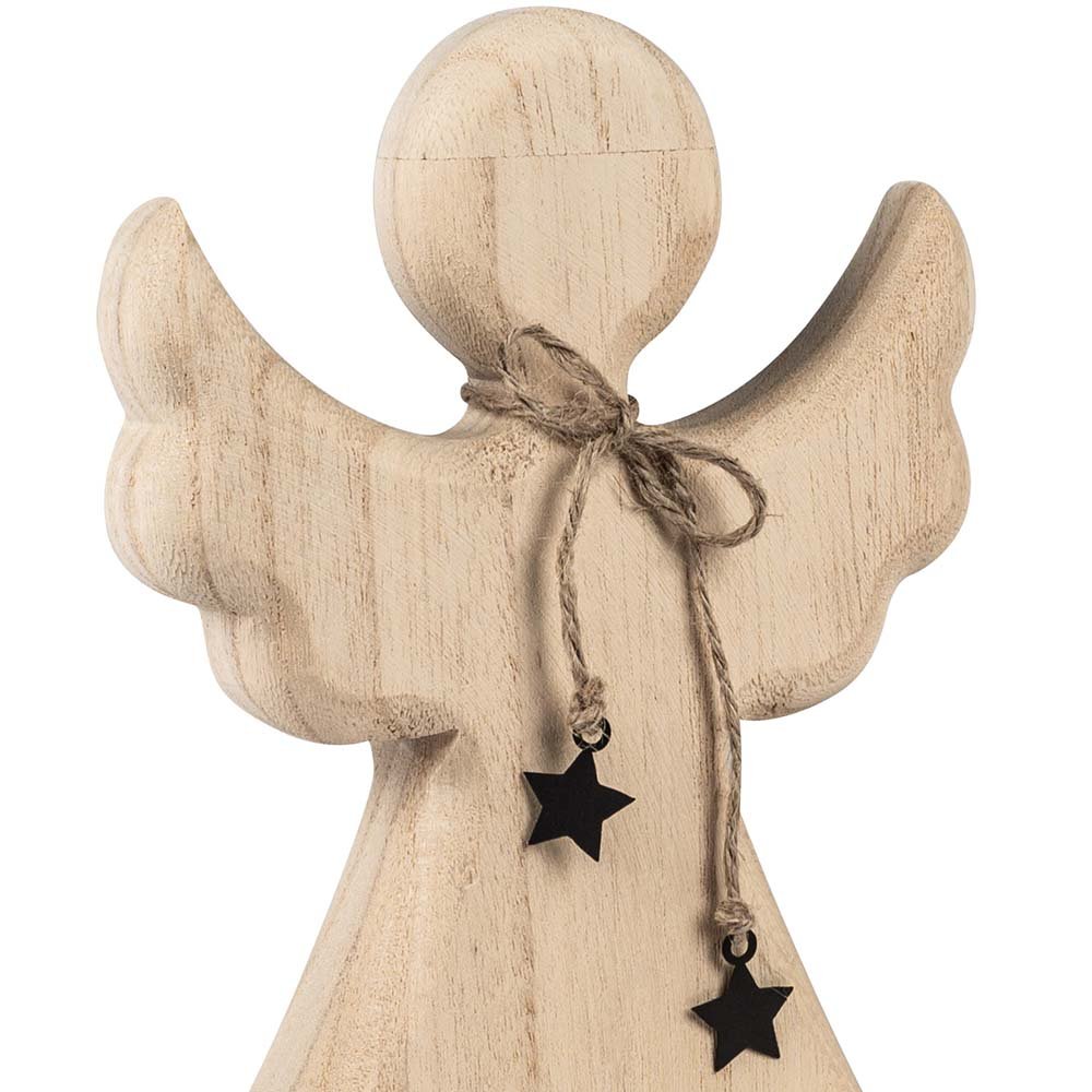 Detailansicht Engel mit Kette + Stern aus Holz Metall 544148 formano