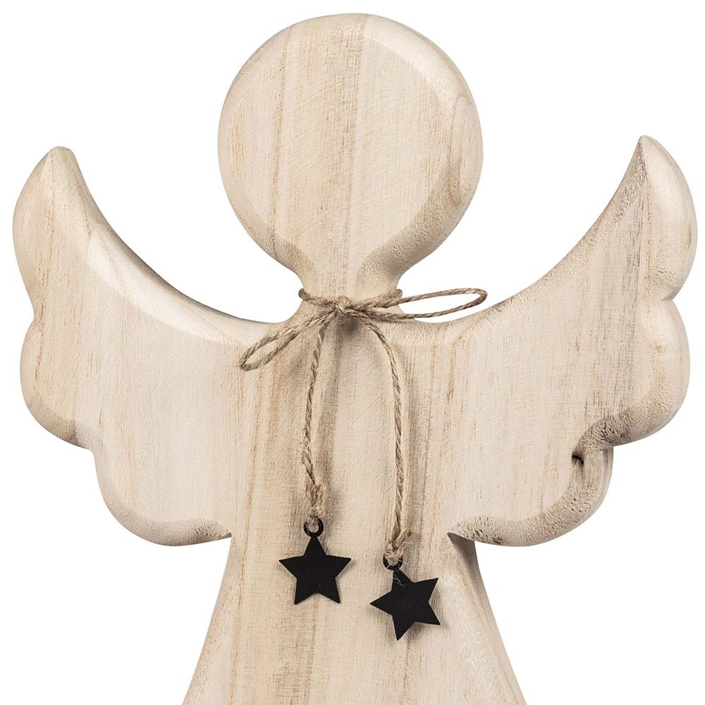 Detailansicht Engel mit Kette + Stern aus Holz Metall 544155 formano