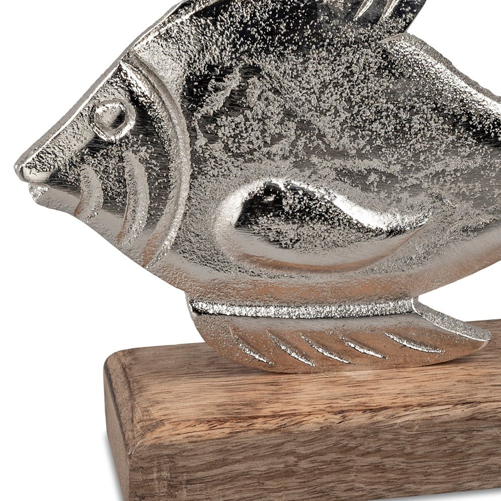 Detailansicht Fisch 20 cm aus Alu-Mango-Holz 510112 formano