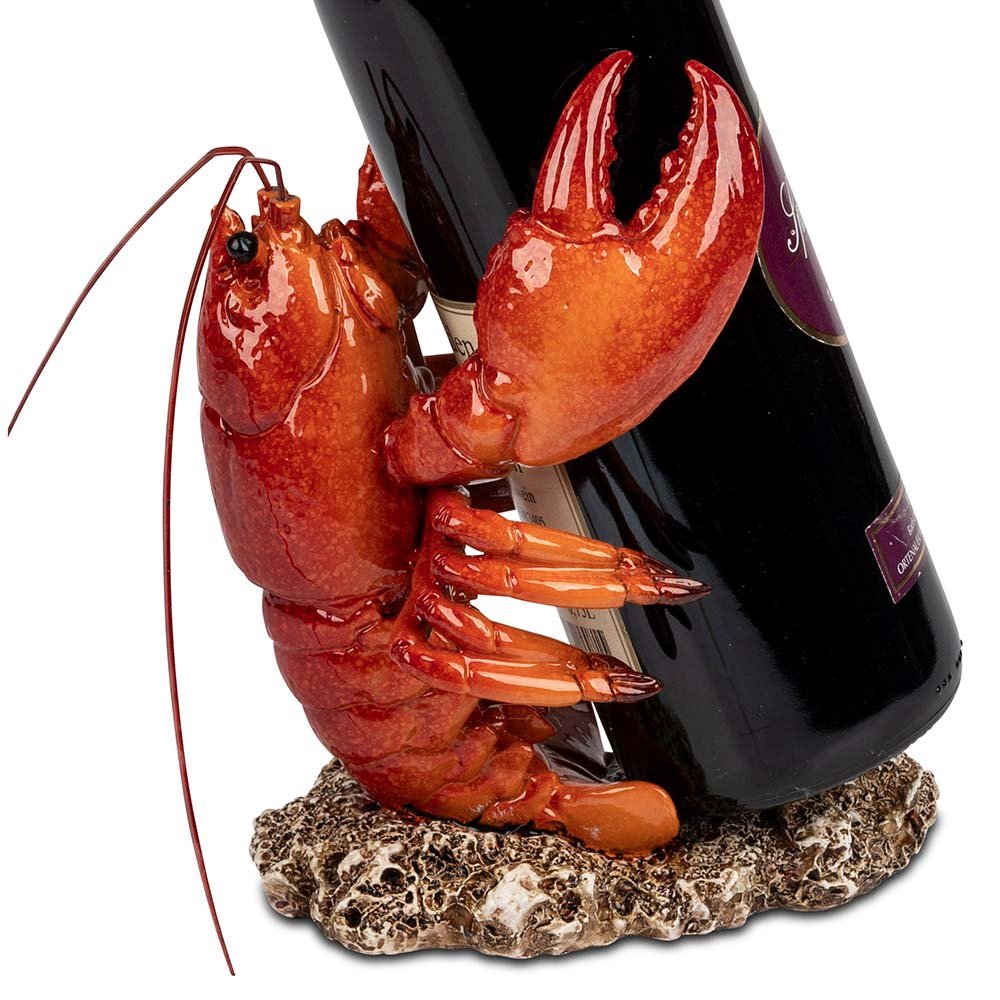 Detailansicht Flaschenhalter Hummer 18 cm handbemalt 768148 formano