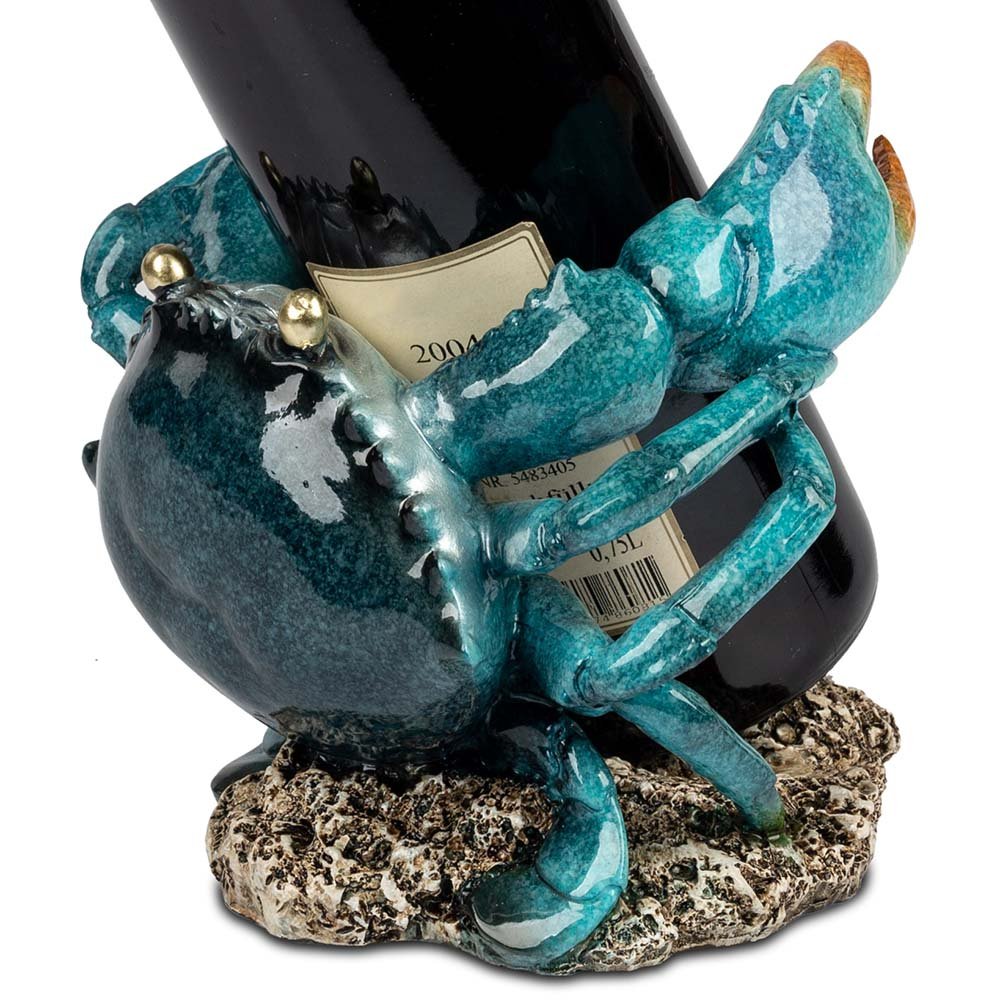 Detailansicht Flaschenhalter Krabbe 19 cm handbemalt 768292 formano