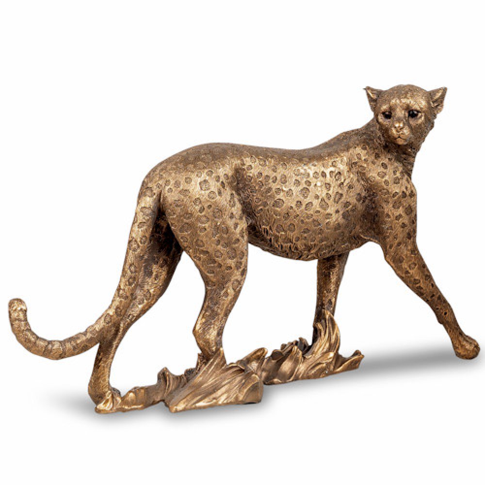 Gepard stehend 25 cm Antik-Gold 772541 formano