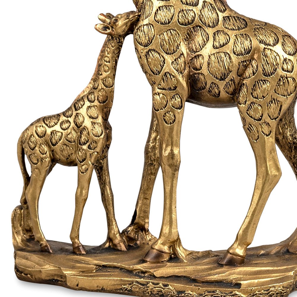 Detailansicht Giraffenpaar 29 cm antik-gold 772411 formano