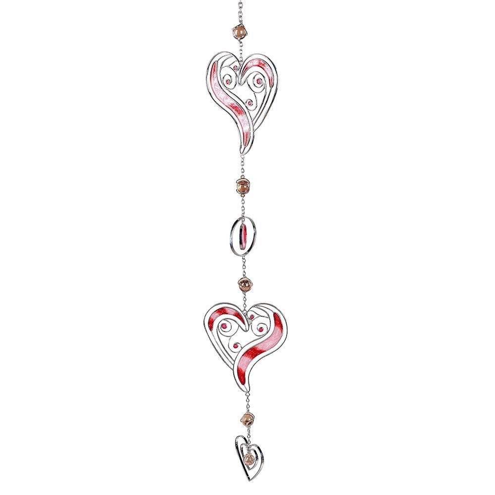 Hänger 3 Herzen aus silbernen Metall und Acryl 680884 formano