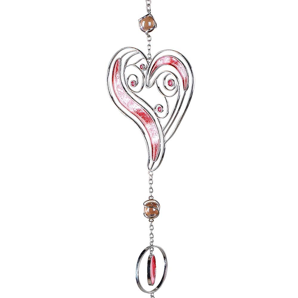 Detailansicht Hänger 3 Herzen aus silbernen Metall und Acryl 680884 formanoHer