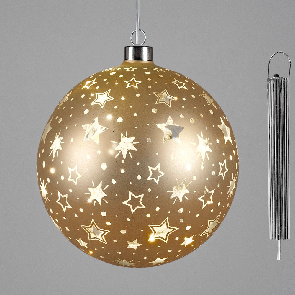 Hänger Kugel gold 15 cm mit LED-Licht 888792 formano