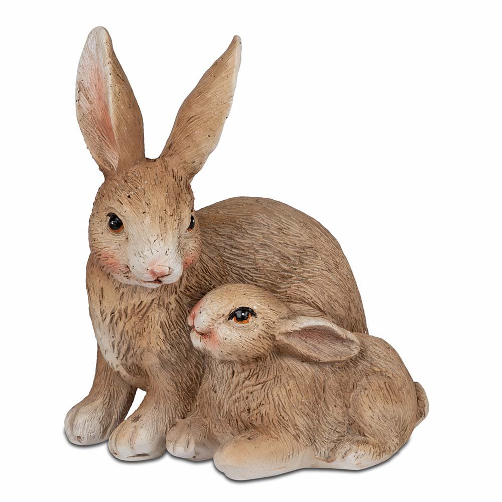 Hase mit Kind 8,5 cm B naturfarben 700810 Ostern formano