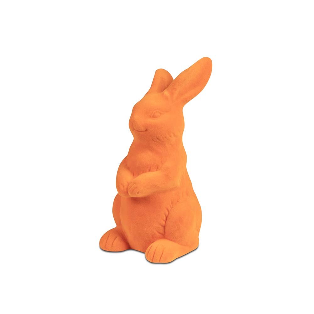 Hase sitzend 15 cm orange Trend-Flock Ostern 703613 formano