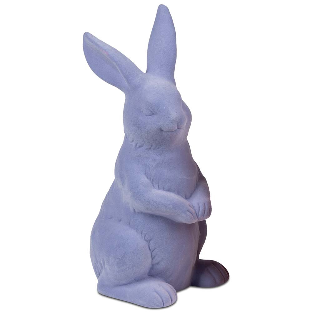 Hase sitzend 24 cm lila Trend-Flock Keramik Ostern 703644 formano