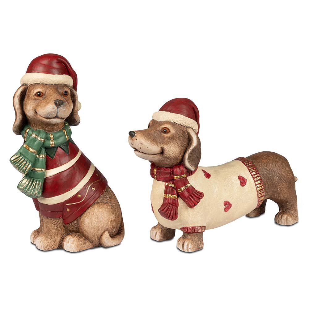 Hund sitzend 35 cm o. stehend 42 cm handbemalt Magnesia 758347 formano