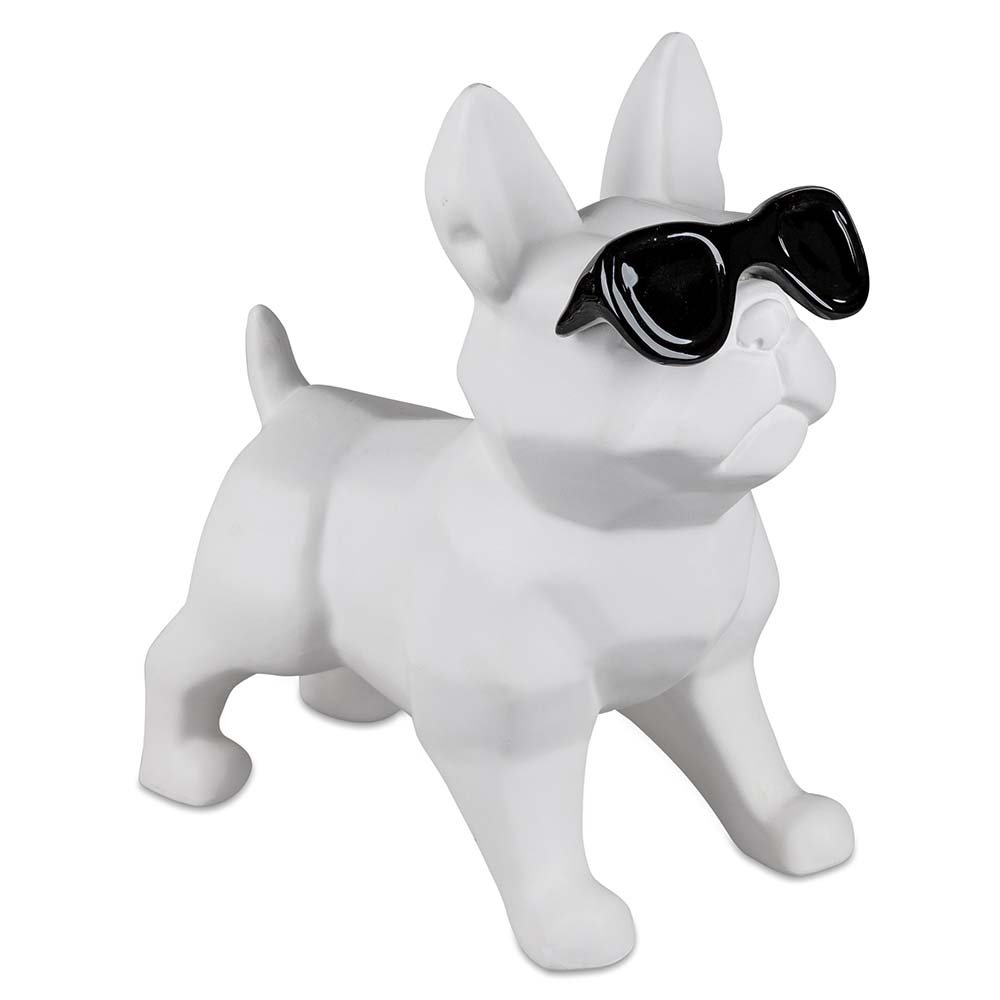 Hund mit Sonnenbrille 28 cm Keramik 796677 formano