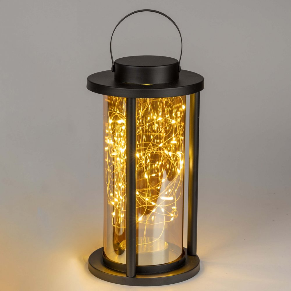 Laterne 32 cm schwarz aus Metall 632357 formano