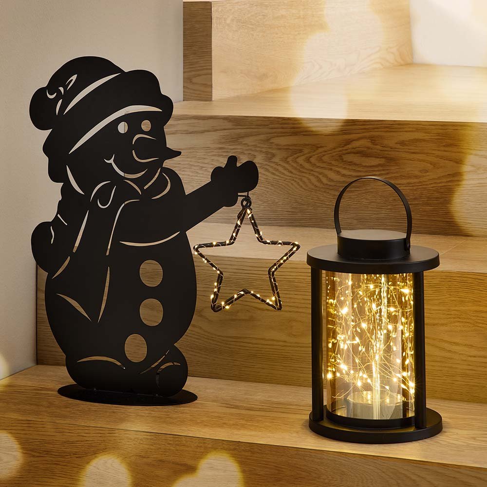 Laterne 32 cm schwarz aus Metall Werbefoto 632357 formano