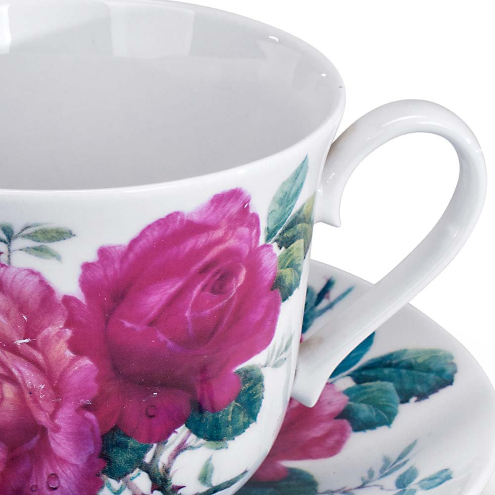 Jumbotasse mit Untertasse & Henkel English Rose Chatsworth 296672 Roy Kirkham