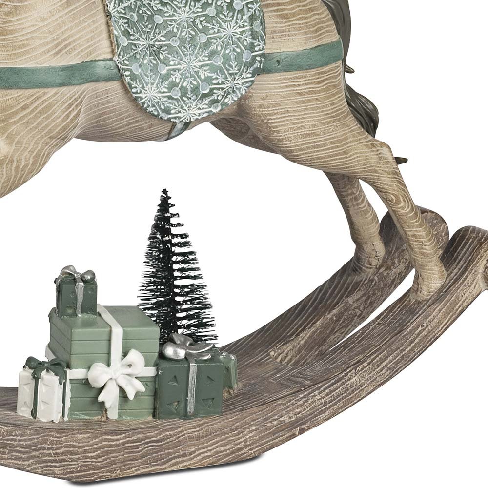 Geschenke + Tannenbaum am Schaukelpferd 34 cm Cremefarben 751218 formano
