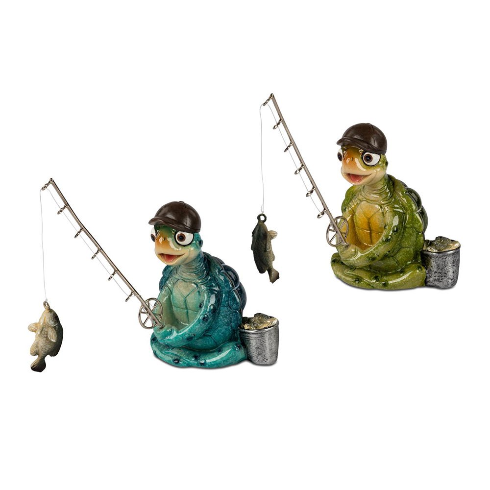 Schildkröte 15 cm Harry als Angler glänzend handbemalt 711403 formano