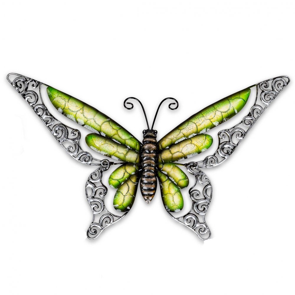 Wanddeko Schmetterling 36 cm grün aus Metall 554888 formano