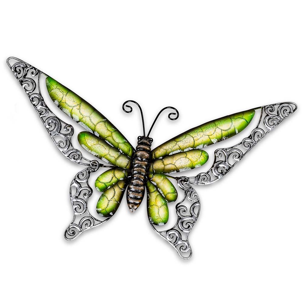 Wanddeko Schmetterling 48 cm grün aus Metall 554895 formano