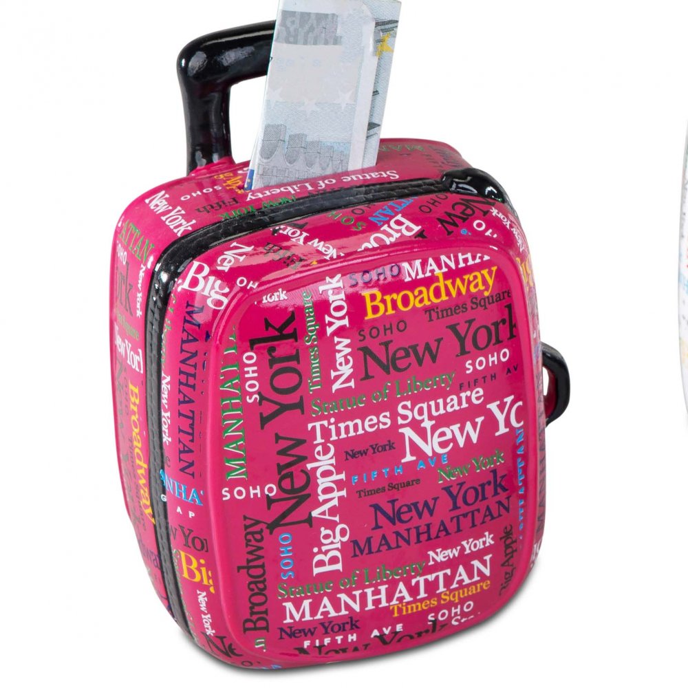 Spardose Koffer 15 cm pink aus Keramik 779953 formano