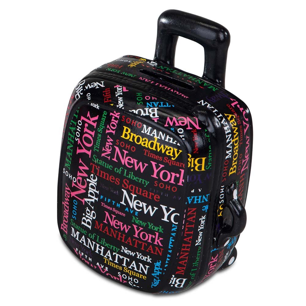 Spardose Koffer 15 cm schwarz aus Keramik 779953 formano