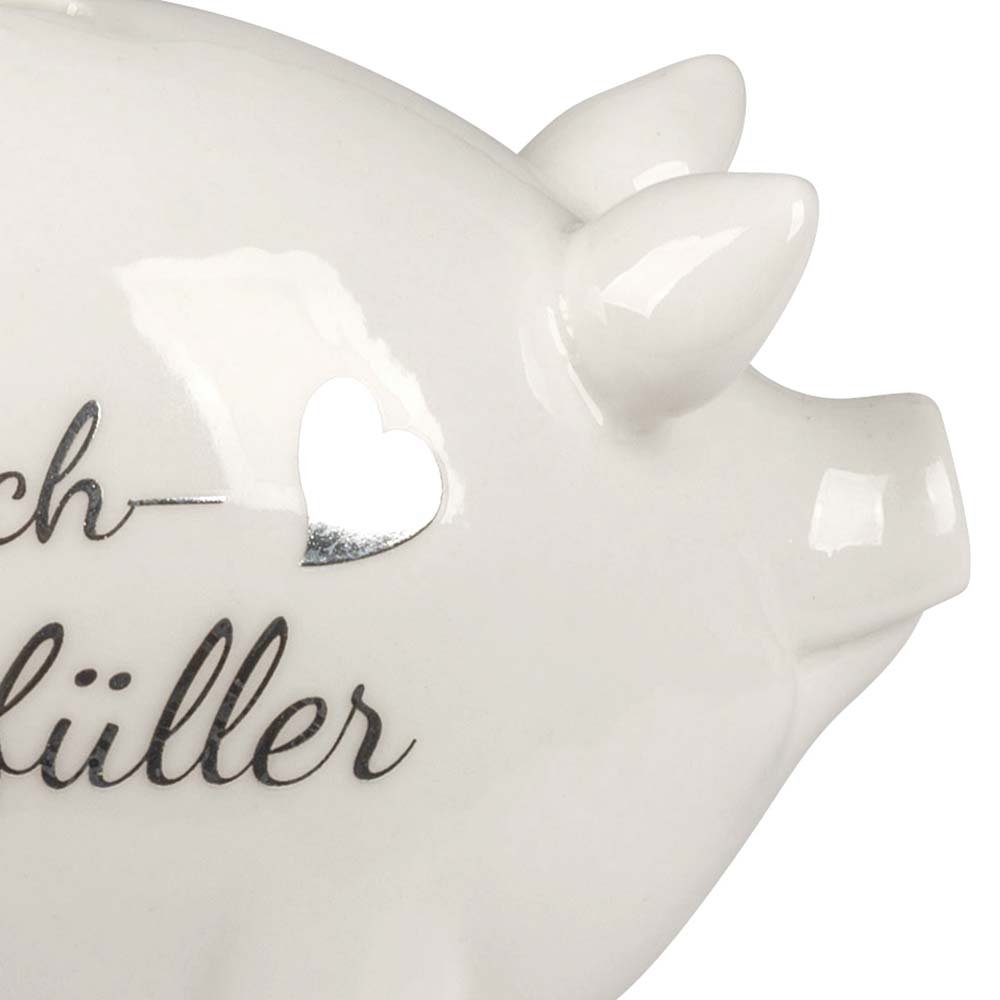 Detailansicht Sparschwein Wunscherfüller 17 cm Porzellan 706577 formano