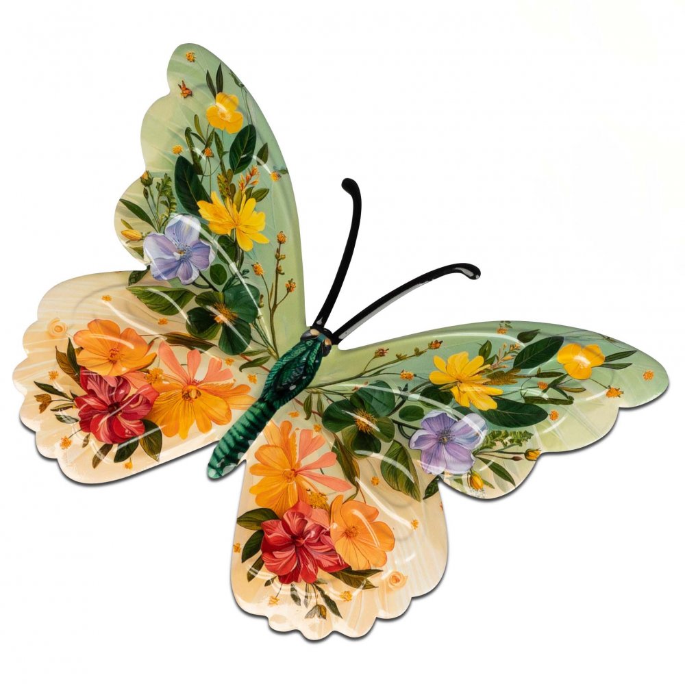 Wanddeko Schmetterling 33 cm grün aus Metall 552532 formano