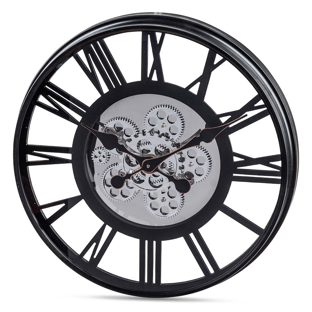 Wanduhr 53 cm schwarz-silber Bewegung 676450 formano