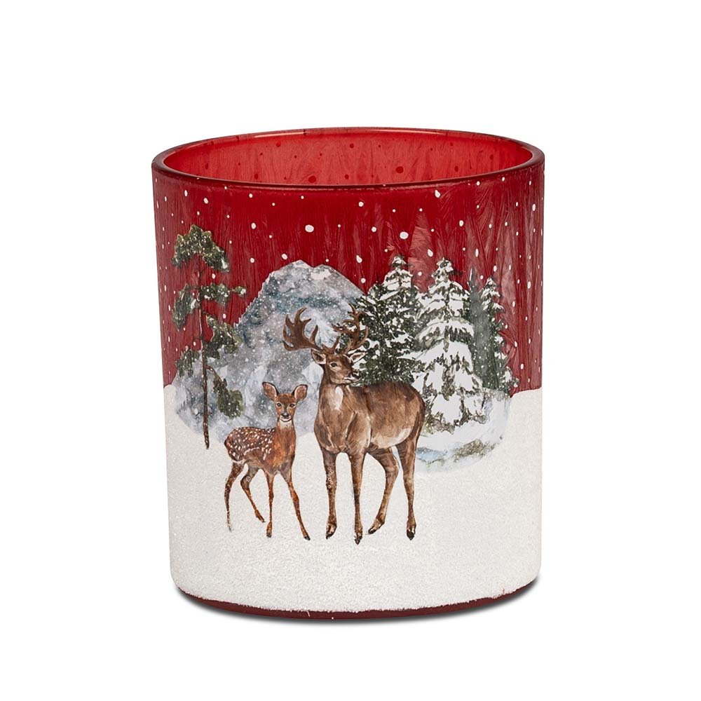 Windlicht 9 cm Klassik-Rot aus Glas 813169 formano